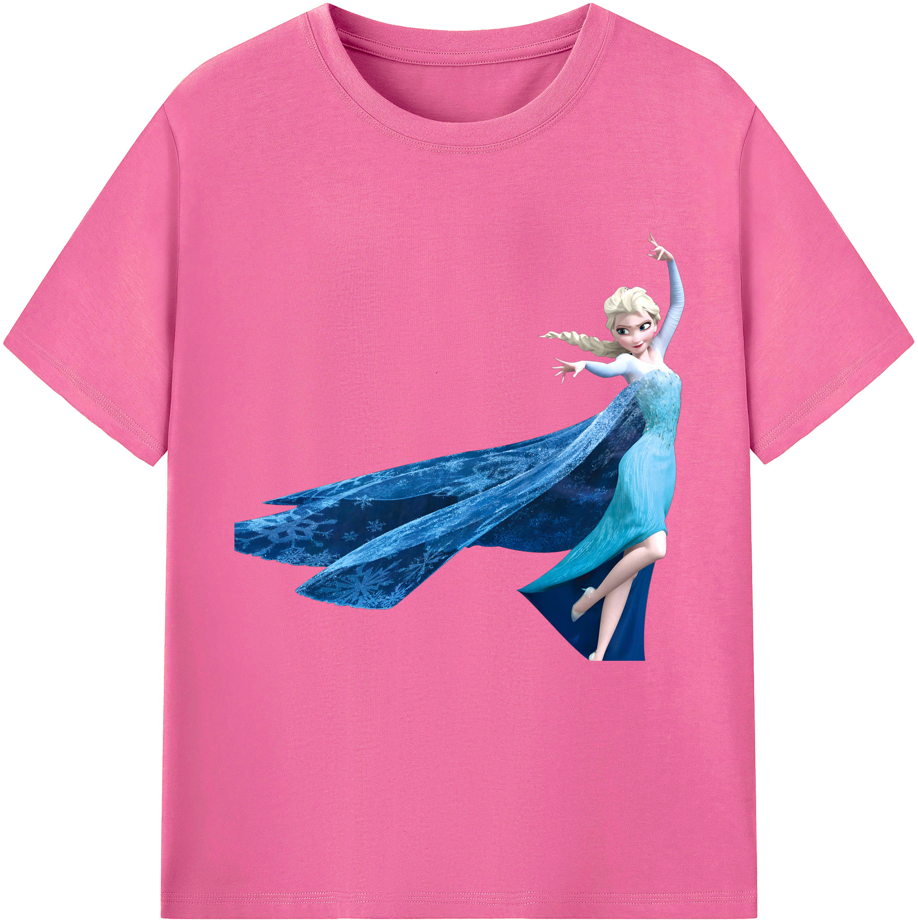 （画像用） アナと雪の女王 アンナ エルサ Frozen Anna Elsa レディースカジュアルプリントTシャツ（綿100％）